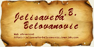 Jelisaveta Belovanović vizit kartica